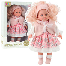 Panenka Sweet Angel 36 cm v růžových šatech s květinovým vzorem