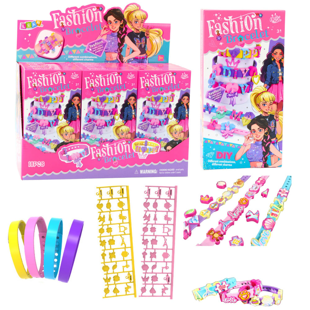Kreativní sada na výrobu náramků s přívěsky a písmeny – 4 nastavitelné náramky