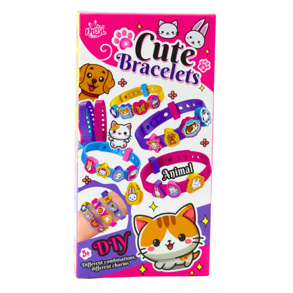 Kreativní sada na výrobu náramků se zvířátky – 4 barevné náramky