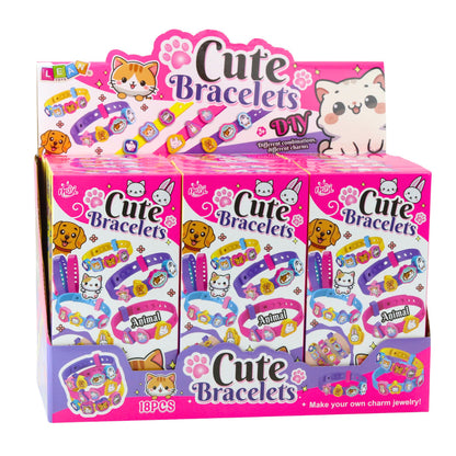 Kreativní sada na výrobu náramků se zvířátky – 4 barevné náramky