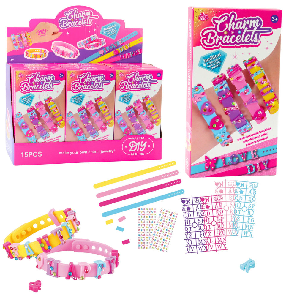 Kreativní sada na výrobu náramků s písmenky – 4 nastavitelné náramky