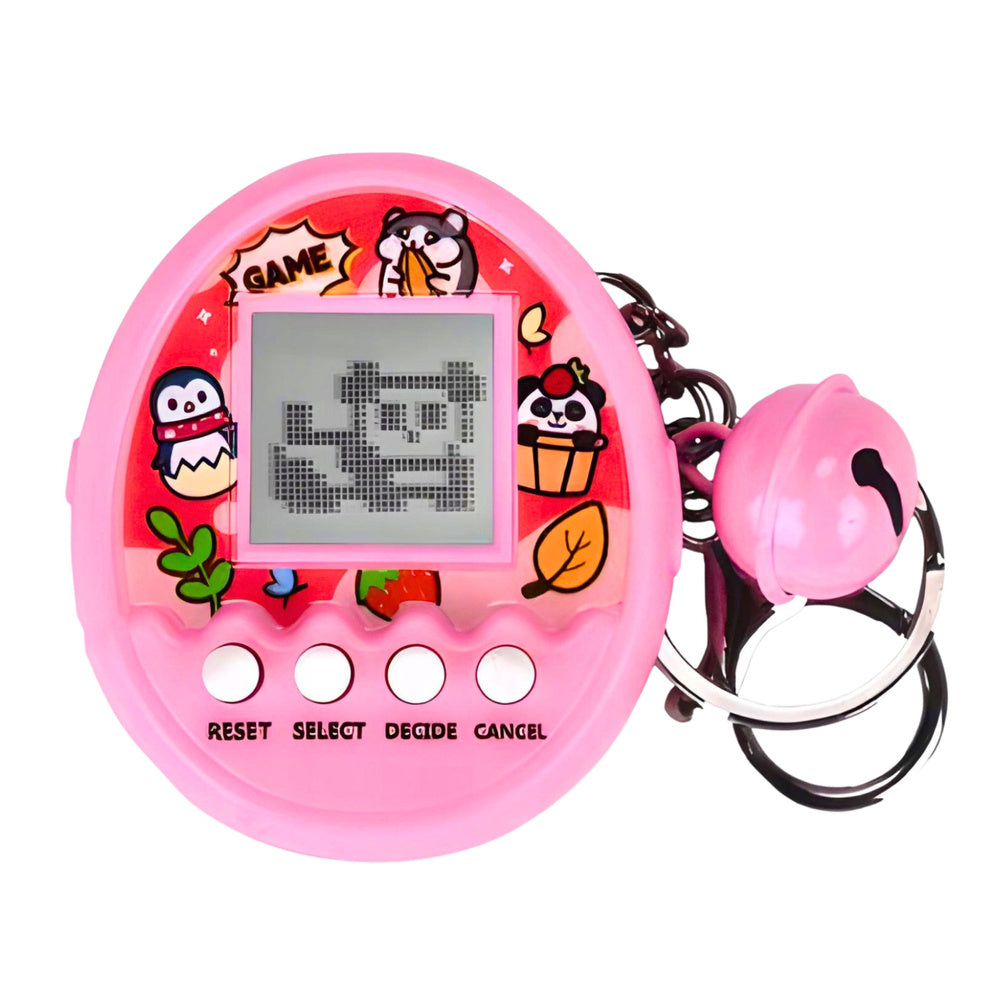 Tamagotchi elektronická hra 168v1 s klíčenkou a zvonečkem – růžová