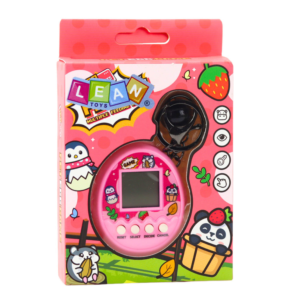 Tamagotchi elektronická hra 168v1 s klíčenkou a zvonečkem – růžová