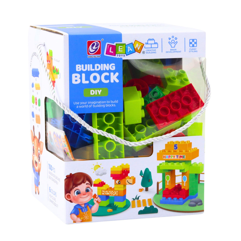 Barevné 3D konstrukční kostky pro děti – 100 kusů