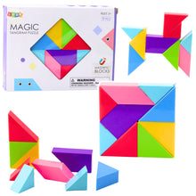 Magnetické Tangram kostky – barevná skládačka, 9 dílů