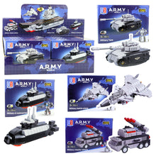 Stavebnice Army 2v1 – vojenská vozidla a robot – Cada
