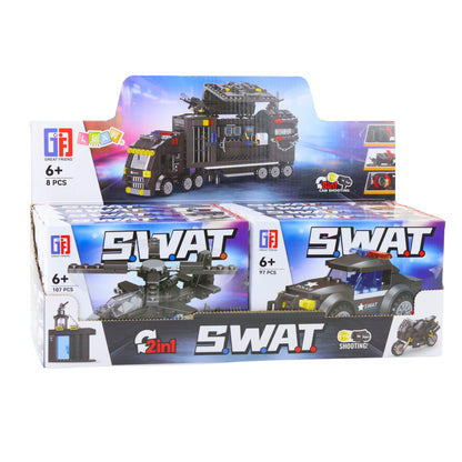 Stavební kostky Vozidla SWAT 8v1 s 92–117 díly