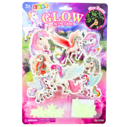 Svítící samolepky na zeď Jednorožci a hvězdy – fluorescenční dekorace