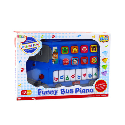 Elektrické piano pro batolata – modrý autobus