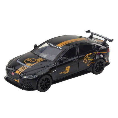 Sportovní auto kovové s pull-back pohonem a efekty – černé 1:32