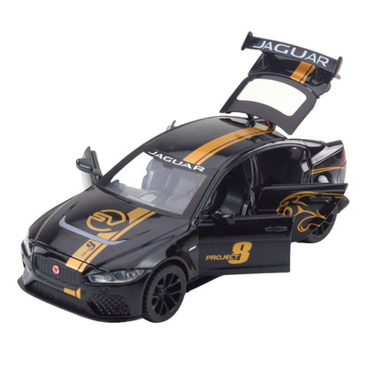 Sportovní auto kovové s pull-back pohonem a efekty – černé 1:32