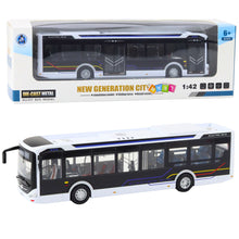 Kovový městský autobus se zvukem a světly 1:42 – bílý