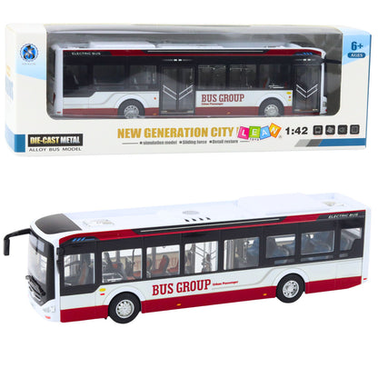 Kovový městský autobus se zvukem a světly 1:42