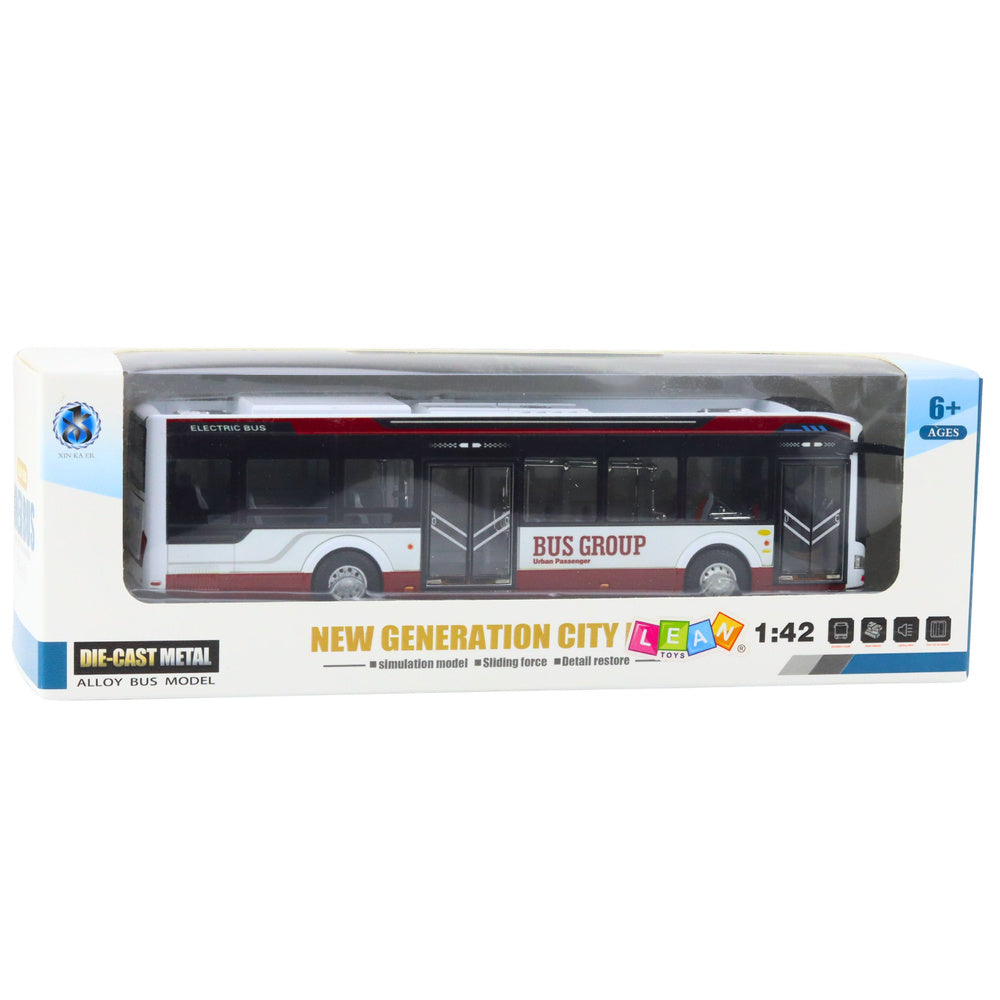 Kovový městský autobus se zvukem a světly 1:42