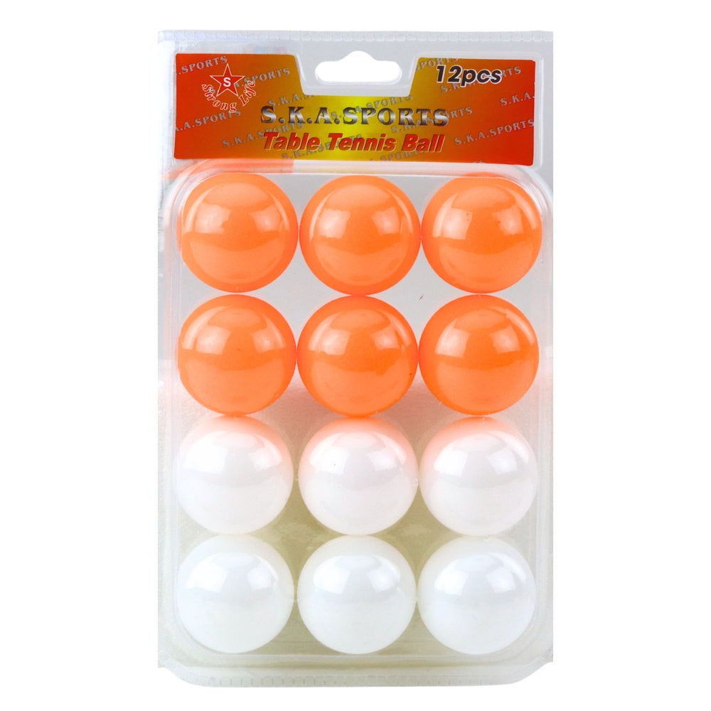 Míčky na stolní tenis 12 ks – bílé a oranžové
