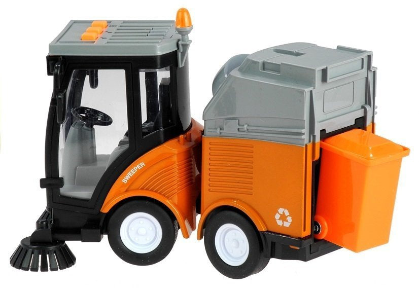 Street Sweeper Bin Lights Sounds Orange 1:16