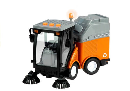 Street Sweeper Bin Lights Sounds Orange 1:16