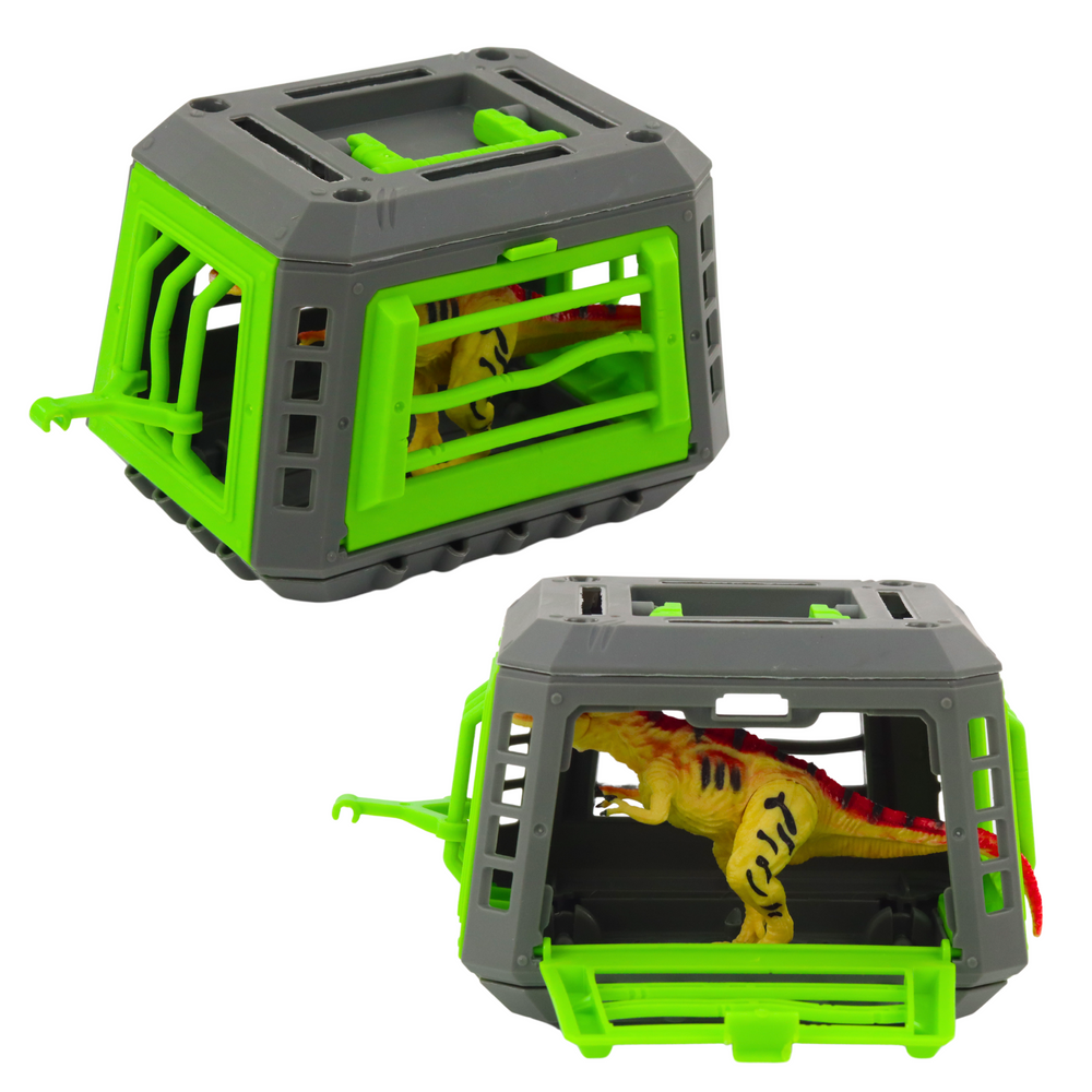 Terénní auto s klecí a dinosaurem T-Rex – herní set