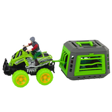 Čtyřkolka s klecí a figurkou dinosaura – herní set pro děti