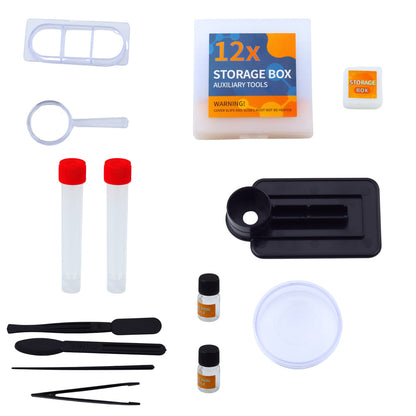 Vzdělávací LED mikroskop se zvětšením 1200x – vědecká sada