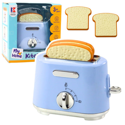 Dětský kuchyňský toaster s vyskakujícím toastem – modrý