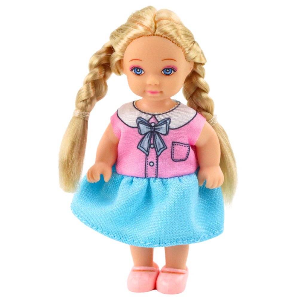 Kaibibi Mini Doll Long Hair Colorful Dress 12 cm Mix