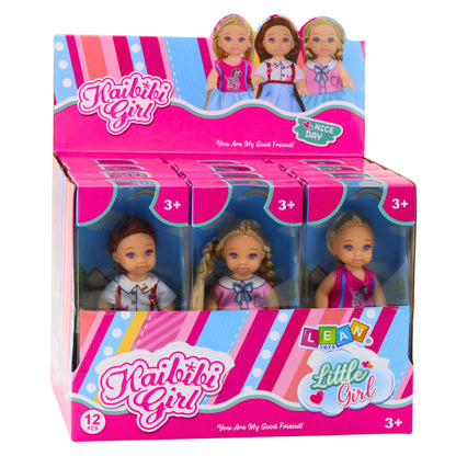 Kaibibi Mini Doll Long Hair Colorful Dress 12 cm Mix