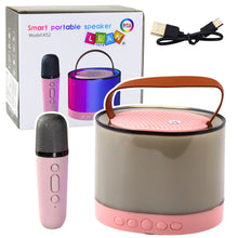 Karaoke set s bezdrátovým mikrofonem K52 RGB Bluetooth – růžový