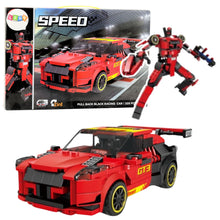 Stavebnice 2v1 Robot a Auto GT3 s 335 kostkami – Červená