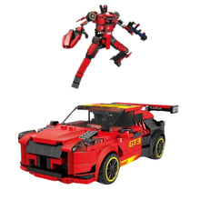 Stavebnice 2v1 Robot a Auto GT3 s 335 kostkami – Červená
