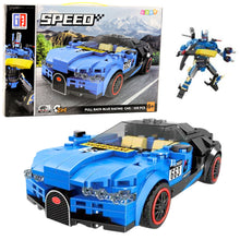 Stavebnice 2v1 auto a robot s 328 kostkami – Hurricane Blue
