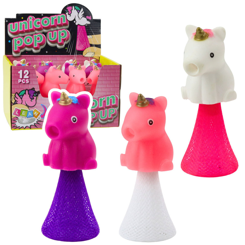 Skákající jednorožec na pružině – 10 cm, barevný mix