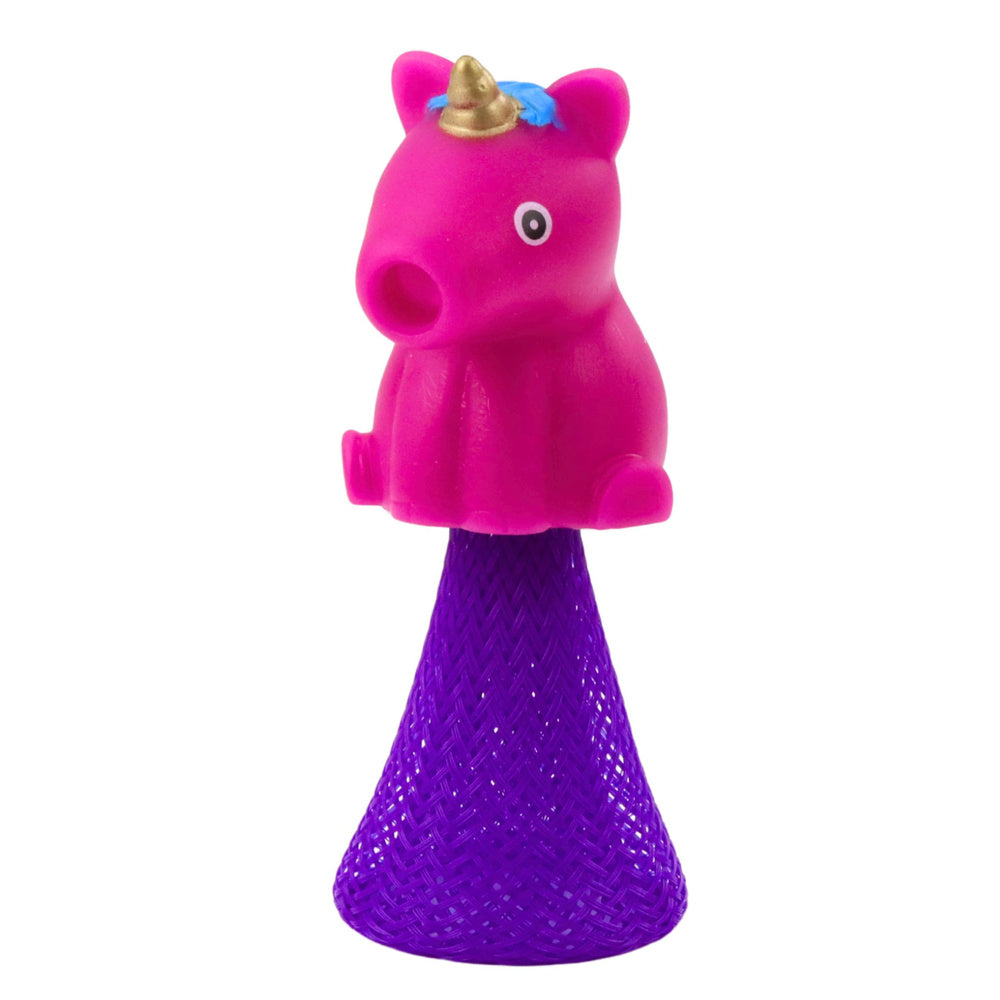 Skákající jednorožec na pružině – 10 cm, barevný mix