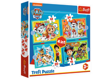 Puzzle 4v1 Tlapková patrola – Veselý tým, 35–70 dílků – Trefl