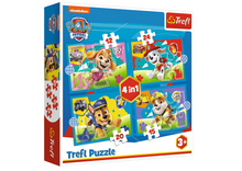 Puzzle 4v1 Tlapková patrola – Běžící pejsci – Trefl
