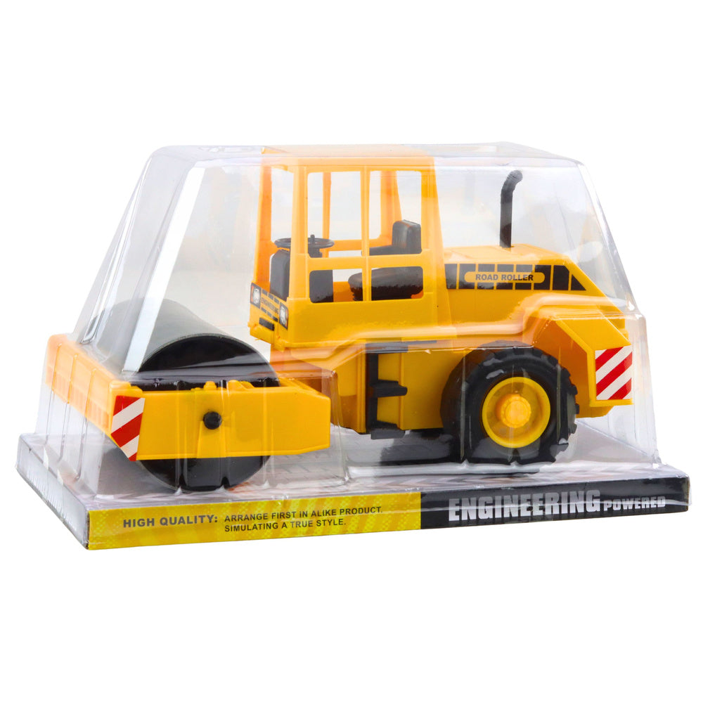 Silniční válec s otočným válcem – žlutý stavební stroj