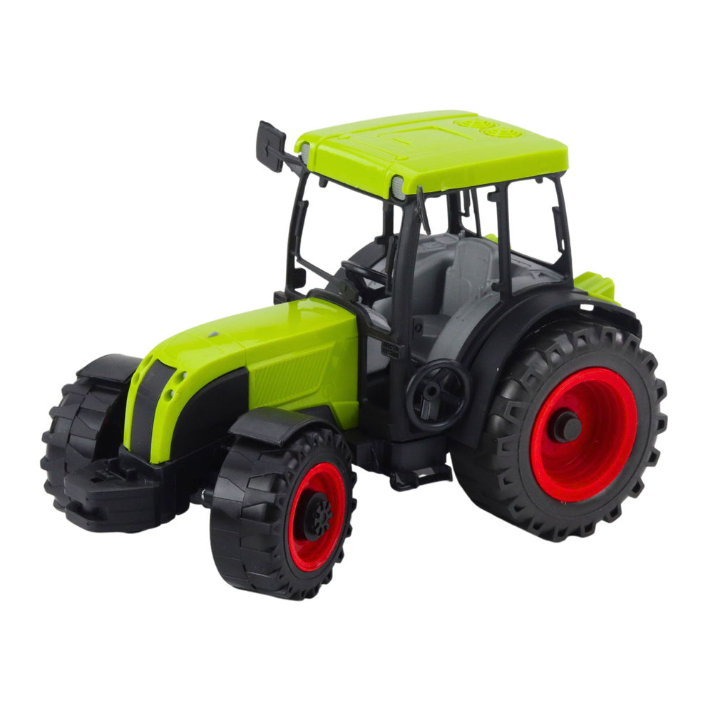 Zelený traktor s přívěsem na dřevo 47 cm pro děti