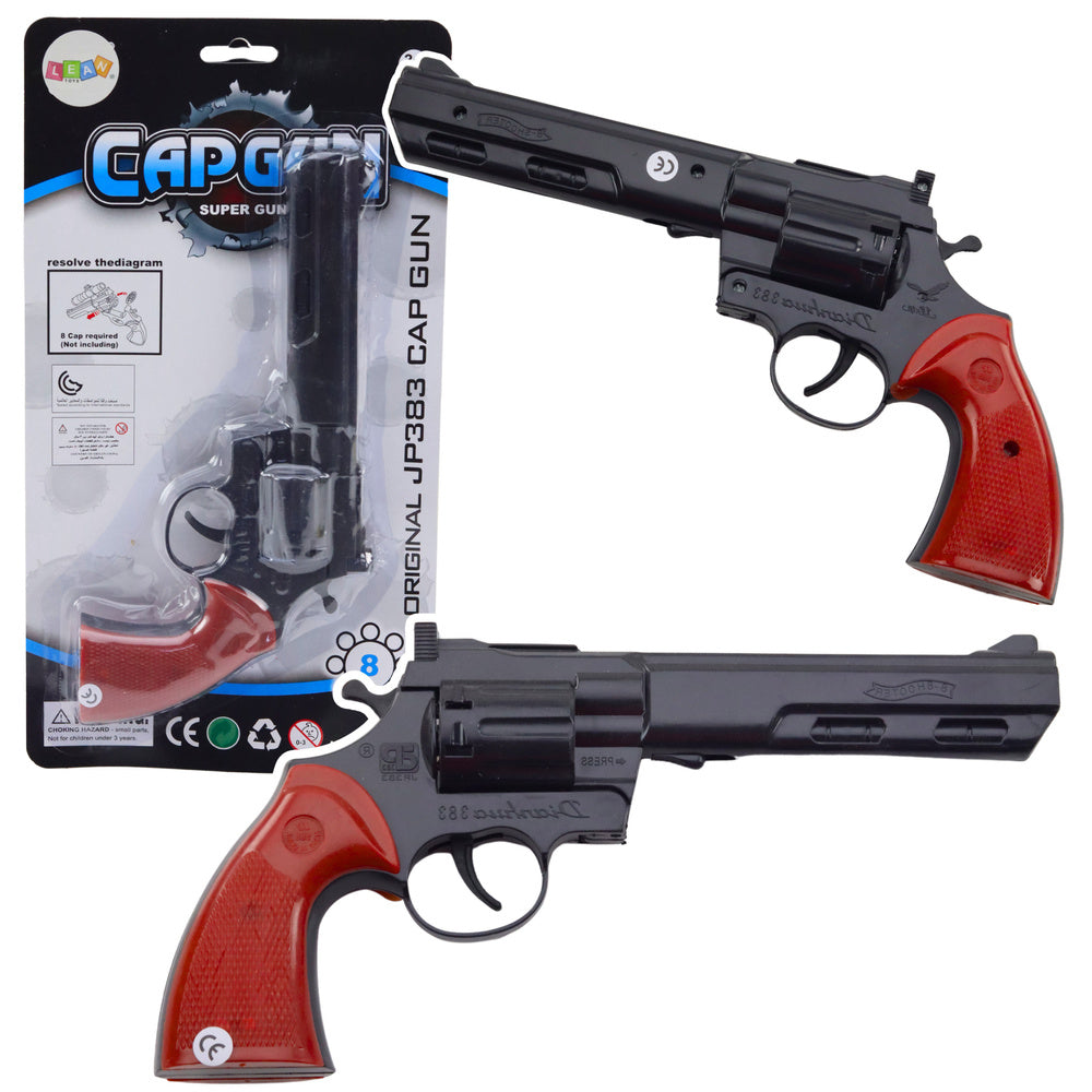 Revolver na kapsle se zvukem – černý – hračka pro děti