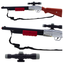 Dětská puška s dalekohledem a zvuky 65 cm – hnědá