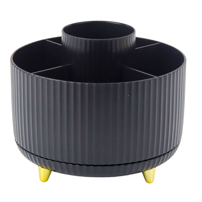 Otočný organizér na kosmetické štětce s 5 přihrádkami – černý