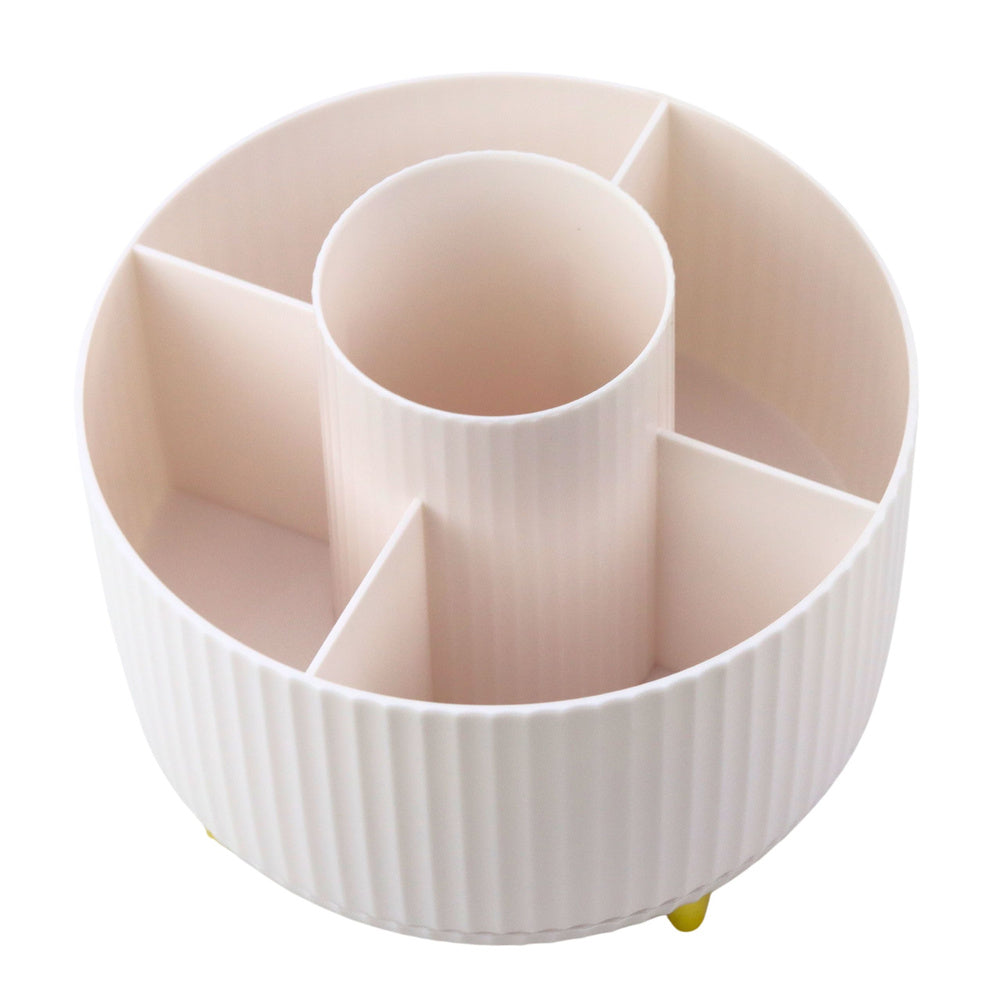 Otočný organizér na kosmetiku s 5 přihrádkami – bílý