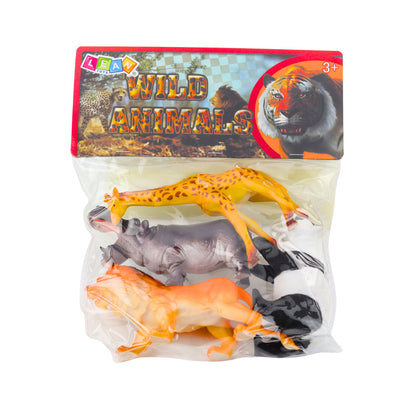 Figurky divokých zvířat safari – panda, žirafa, lev, hroch