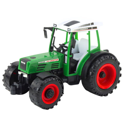 Traktor se secím strojem pro děti – zelený, 34 cm