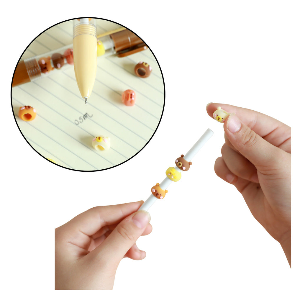 Kuličkové pero s figurkami kapybary – hnědá, béžová