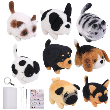 Kreativní sada na plstění – Vytvořte si psa nebo kočku