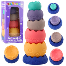 Vzdělávací senzorická věž s měkkými vajíčky a čísly – 6 dílů