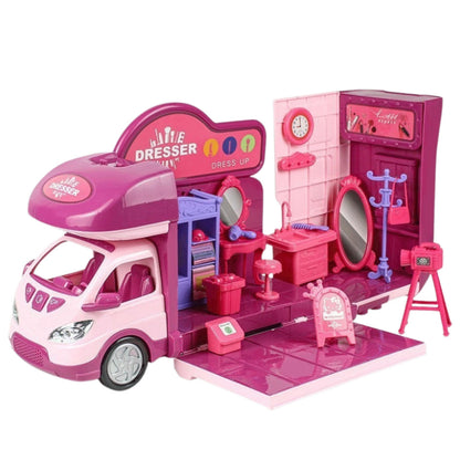 Skládací karavan pro panenky s příslušenstvím – 42 dílů