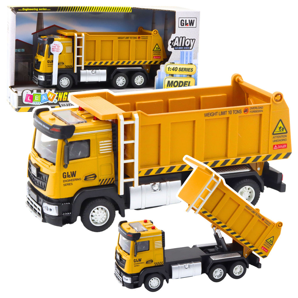 Stavební auto sklápěč se zvukem – žlutý náklaďák