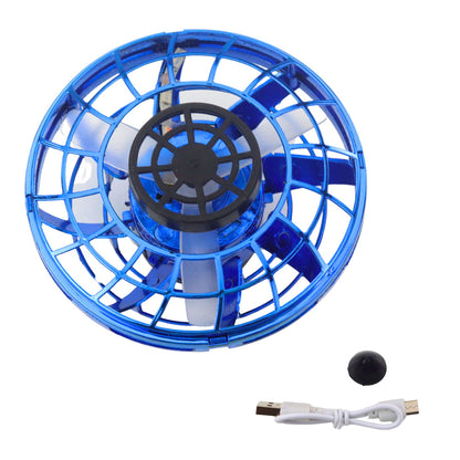 Létající disk UFO s LED světly a gyroskopem – modrý