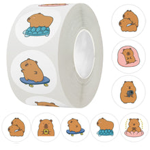 Samolepky s kapybarou – 500 kusů, průměr 2,5 cm